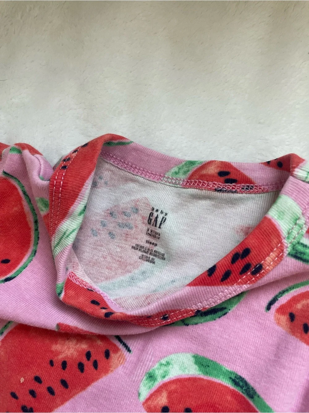 GAP Pink Watermelon & Cream Donut Kids Pajama Set Pair Size 3T